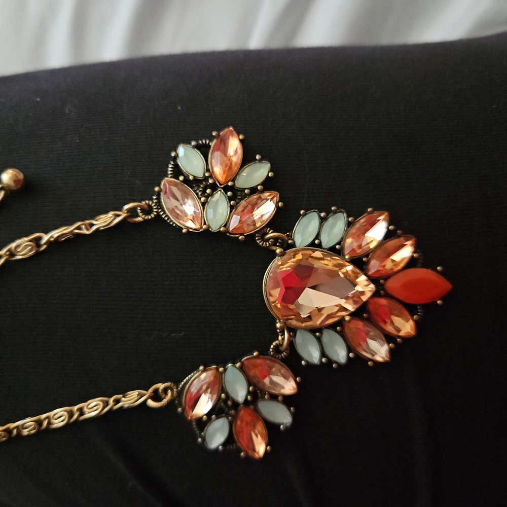 LC Lauren Conrad Gold and Orange Vintage-Inspired Necklace
